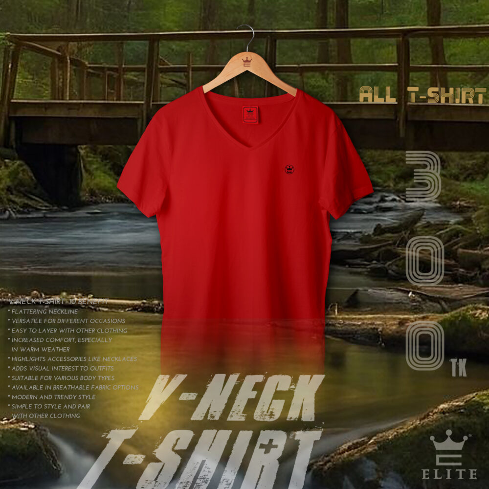 Men's V-Neck T-Shirt Red