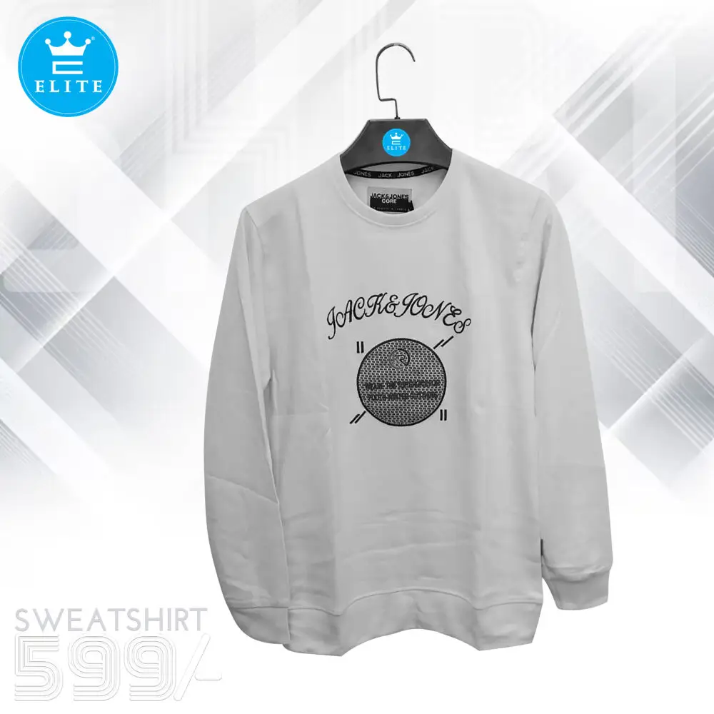 Solid Cream Color Full Sweat Shirt Image